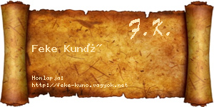 Feke Kunó névjegykártya